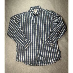 Vtg Wrangler Rugged Wear Shirt Mens Large Button Up Long Sleeve Western Striped